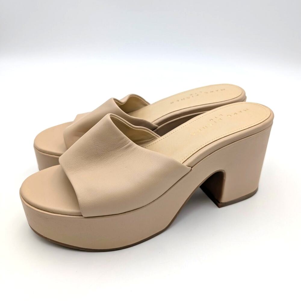 Marc Fisher LTD Forina Slide Heel Sandal Women's Light Natural Size US9M EU39.5